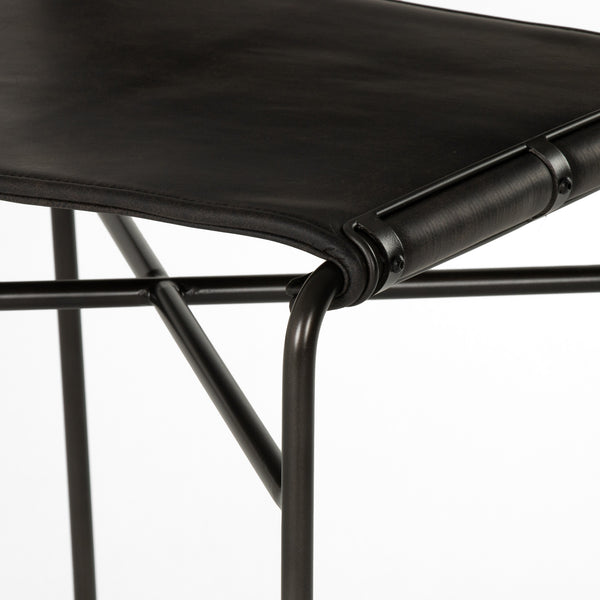 Wharton Bar Stool in Distressed Black