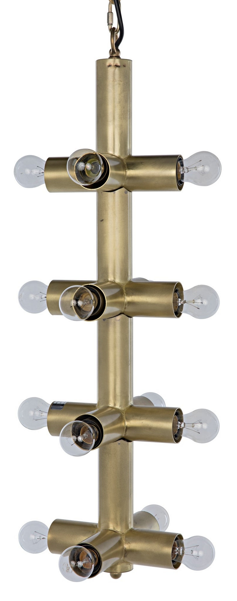 Axe Chandelier, Metal with Brass Finish