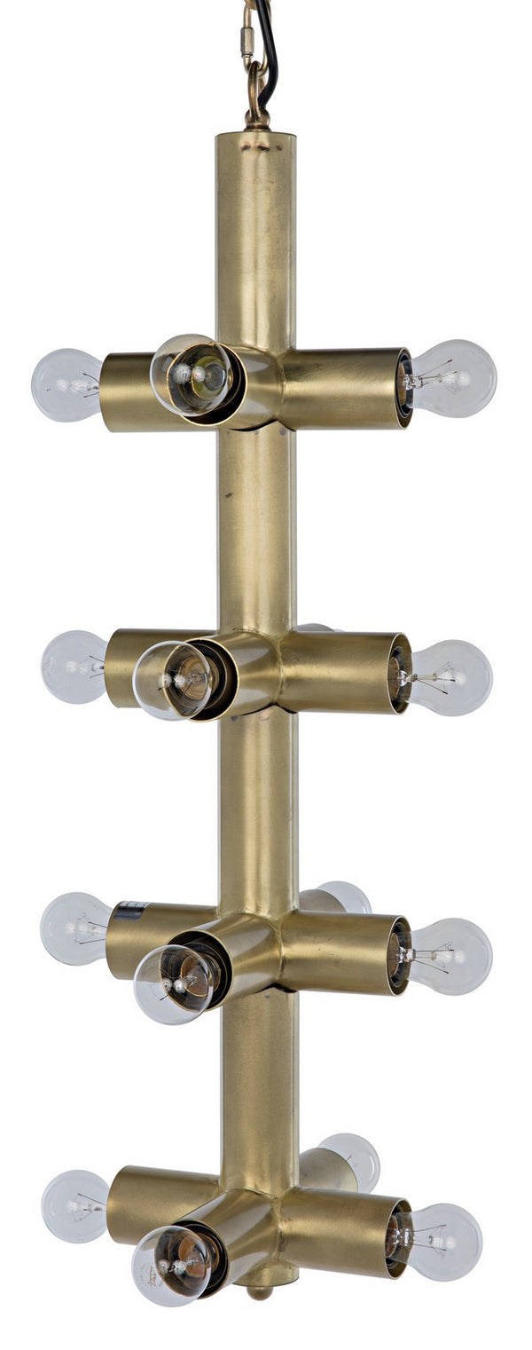 Axe Chandelier, Metal with Brass Finish