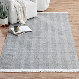 Indoor/Outdoor Augusta Rug - Stone Gray 9'x12' with Herringbone Pattern