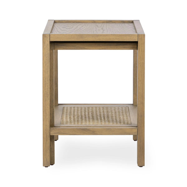 Devin Solid Wood Nesting Accent Tables in Latte Brown