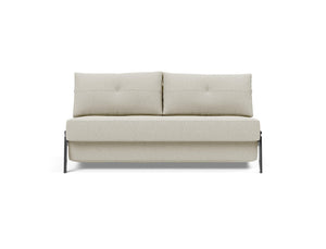 CUBED QUEEN SOFA BED in MIXED DANCE NATURAL FABRIC WITH Chrome legs 527