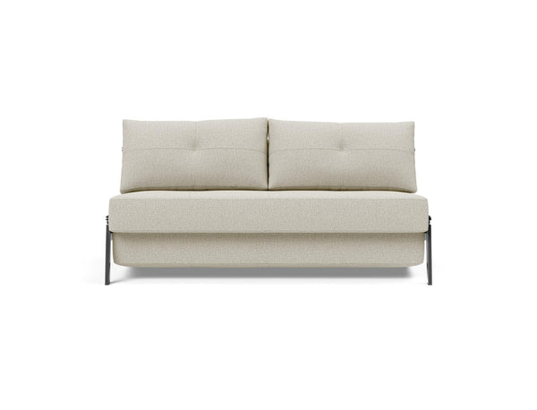 CUBED QUEEN SOFA BED in MIXED DANCE NATURAL FABRIC WITH Chrome legs 527
