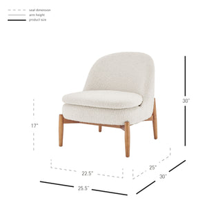 Adriana KD Fabric Accent Chair Walnut Legs, Solana Beige