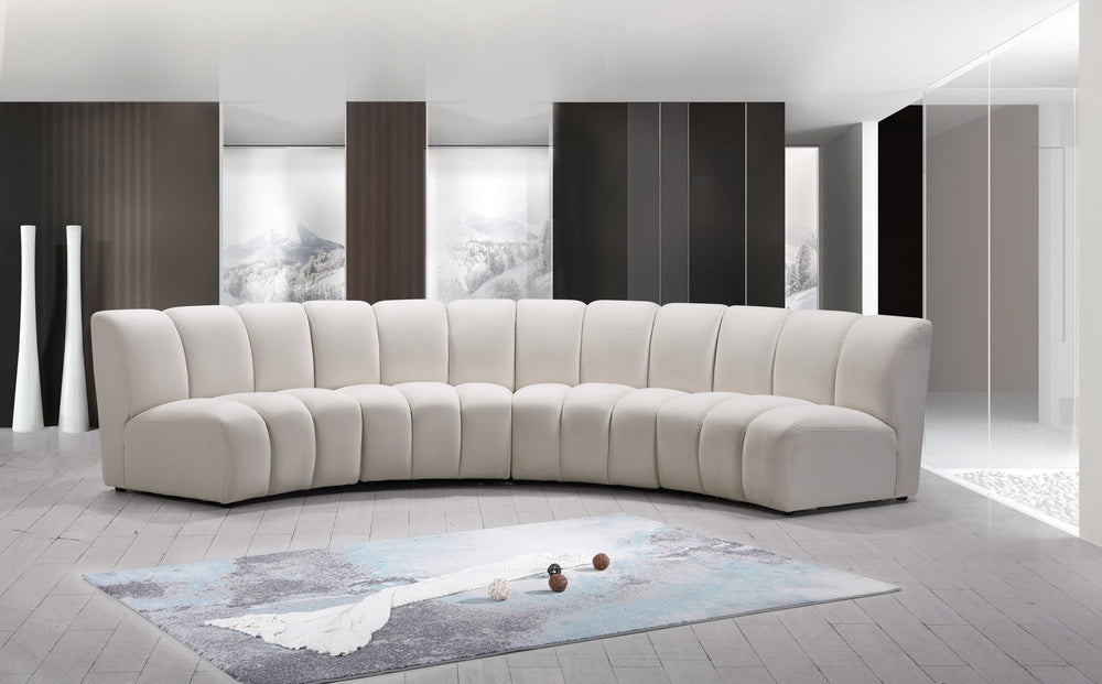 Lynda 4pc. Modular Sectional In Cream Velvet