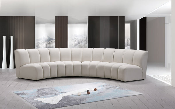 Lynda 4pc. Modular Sectional In Cream Velvet