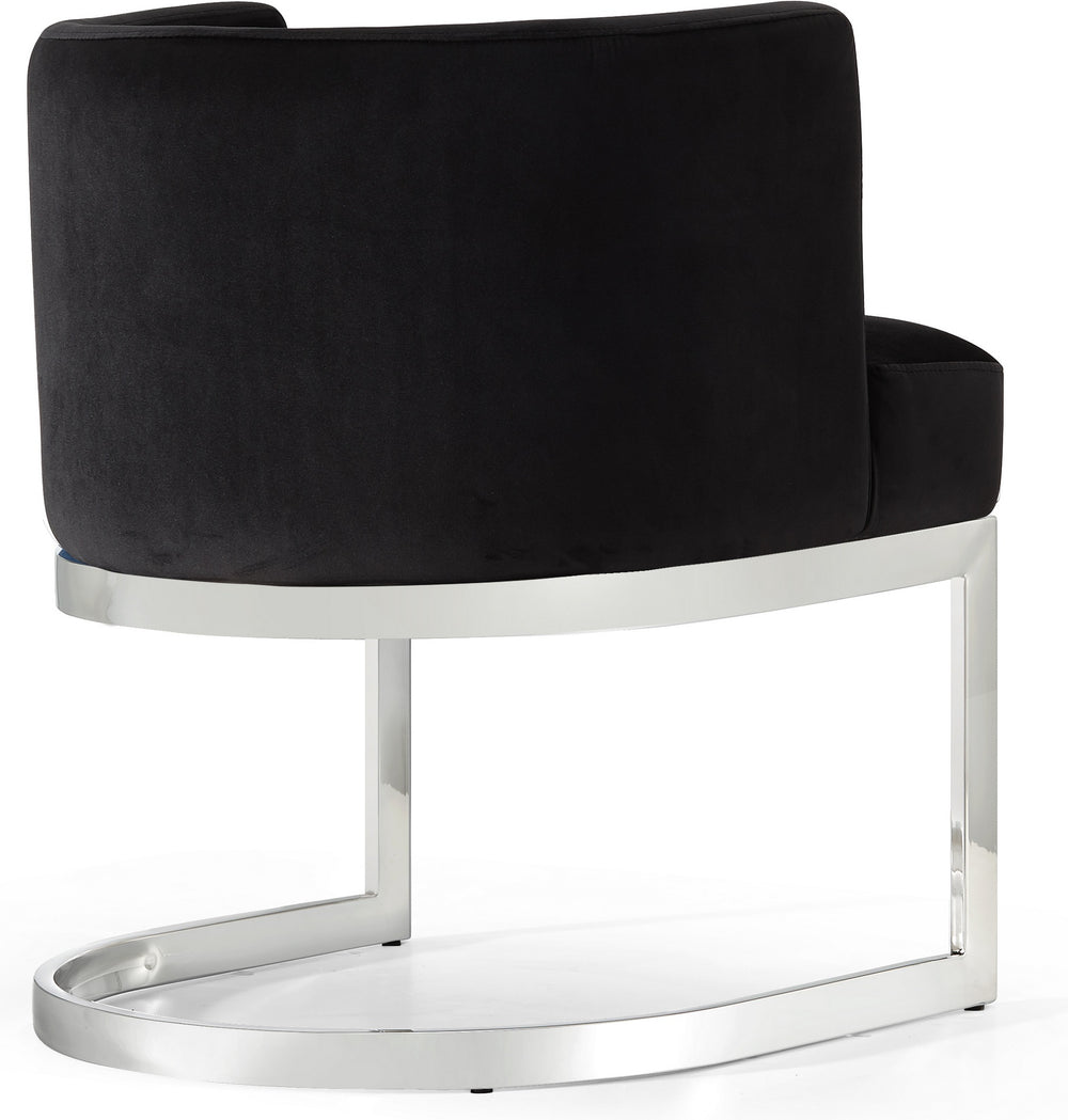 Donna Dining Chair In Black Velvet and Chrome