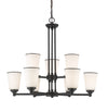 Jarra 9 Light Chandelier in Bronze Finish