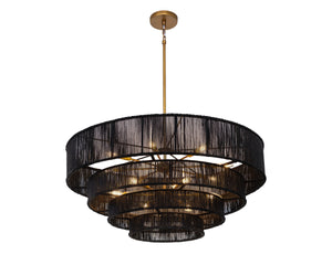 LUMINA CHANDELIER - BLACK JUTE