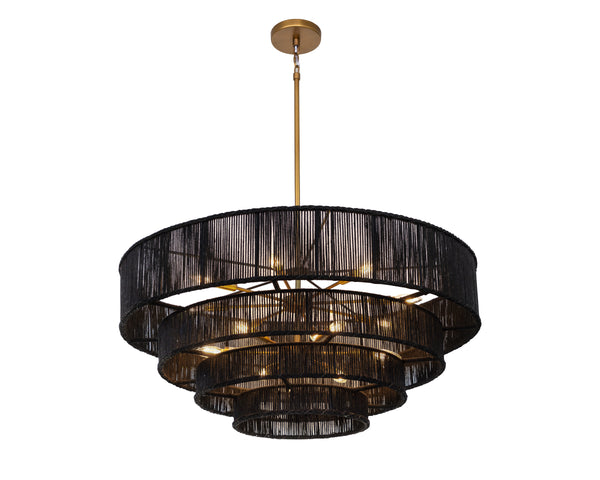 LUMINA CHANDELIER - BLACK JUTE