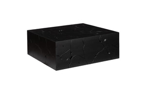 Teak Slice Coffee Table, Square, Black