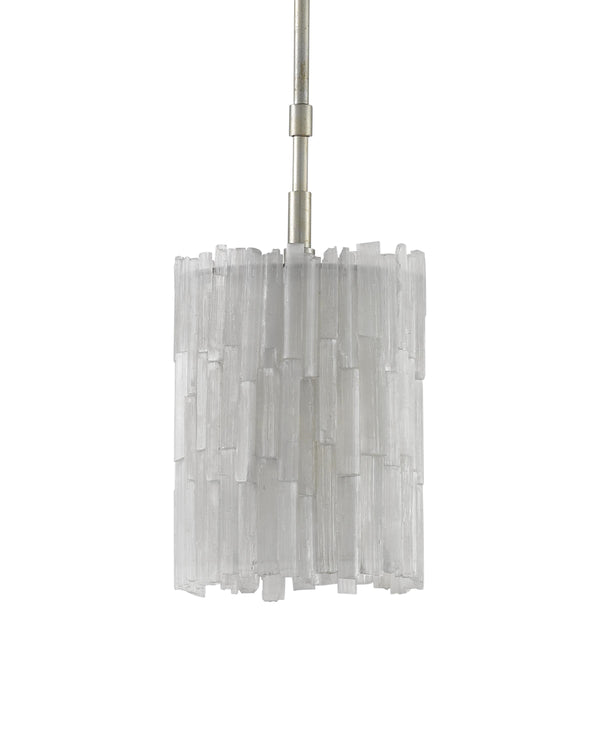 Moonstone Pendant In Natural & Chinois Silver Leaf