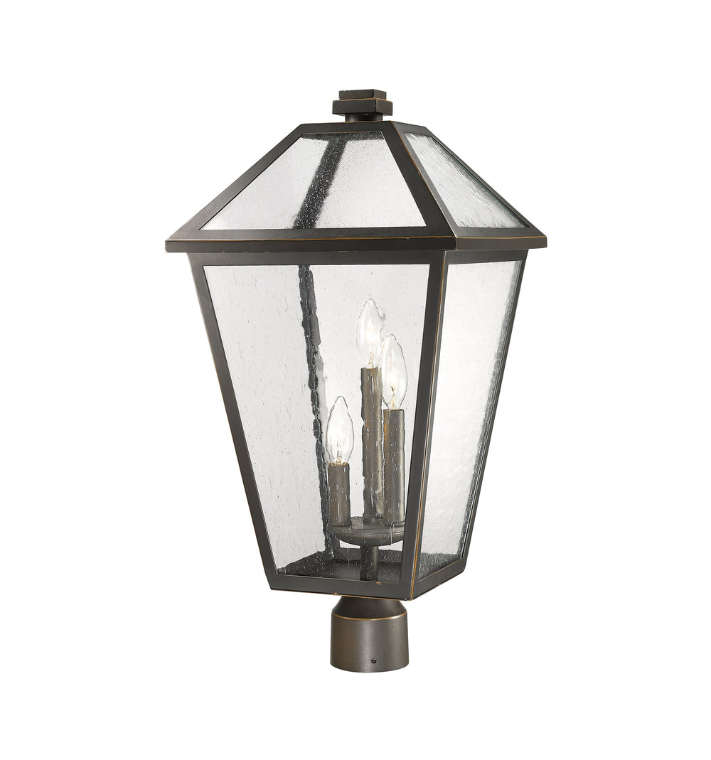 Talbot 3 Light Outdoor Post Mount Fixture in Rubbed Bronze Finish