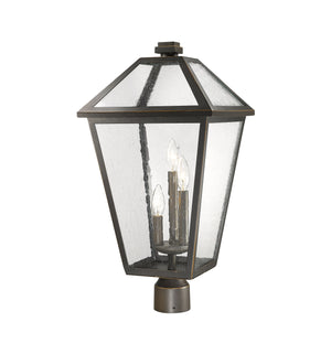 Talbot 3 Light Outdoor Post Mount Fixture in Rubbed Bronze Finish