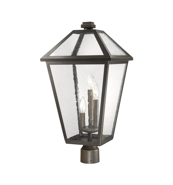 Talbot 3 Light Outdoor Post Mount Fixture in Rubbed Bronze Finish