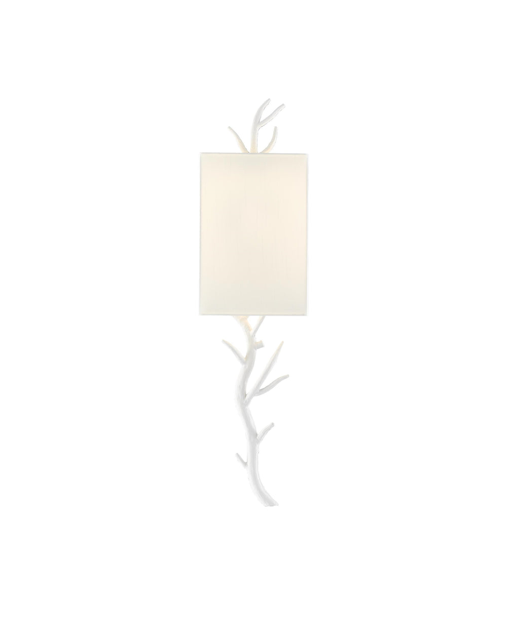 Baneberry Wall Sconce, Right In Gesso White