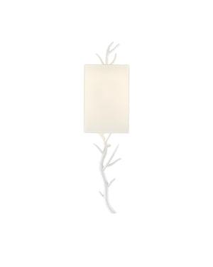 Baneberry Wall Sconce, Right In Gesso White