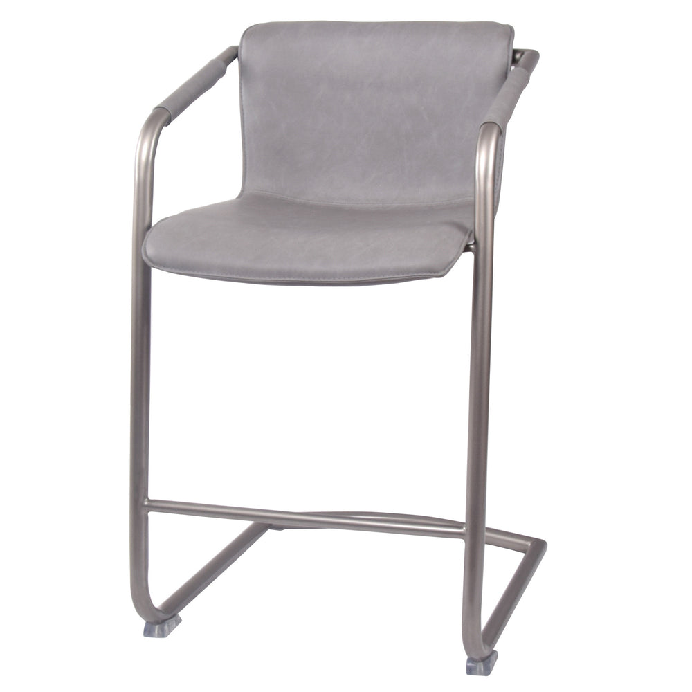 Indy Counter Stool w/ Arms Silver Frame In Antique Graphite Gray