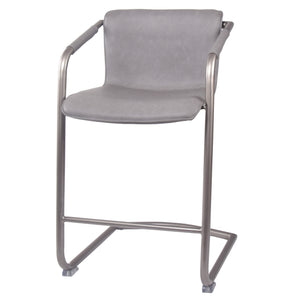 Indy Counter Stool w/ Arms Silver Frame In Antique Graphite Gray