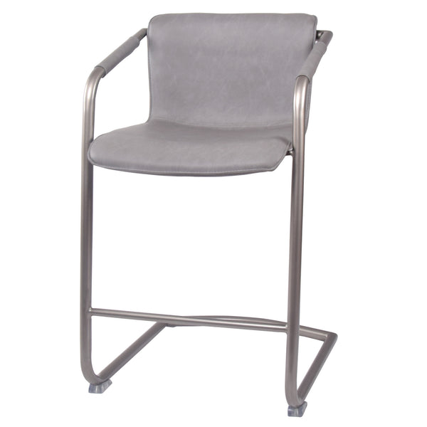 Indy Counter Stool w/ Arms Silver Frame In Antique Graphite Gray