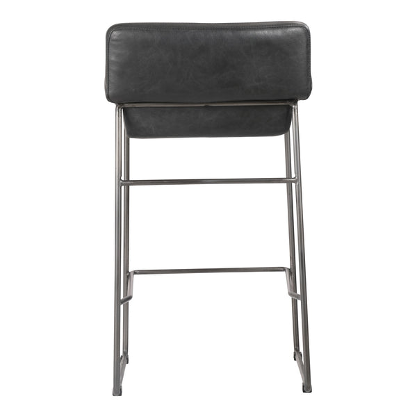 Moe's Starlet Counter Stool Set in Onyx Black Leather