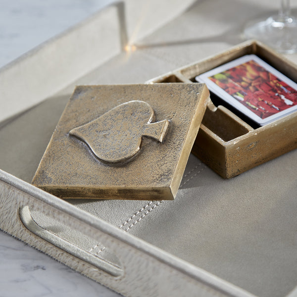 Spades Container in Antique Gold