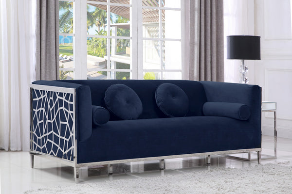 Sammy Sofa In Navy Velvet