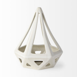 Hood  7.7L x 7.7W x 9.4H White Geometric Ceramic Object