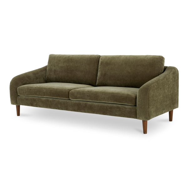 Quinn Sofa in Cedar Green with Wood Frame