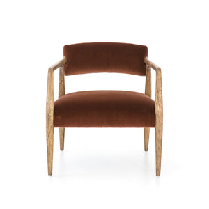 Tyler Arm Chair-Burnt Auburn Velvet