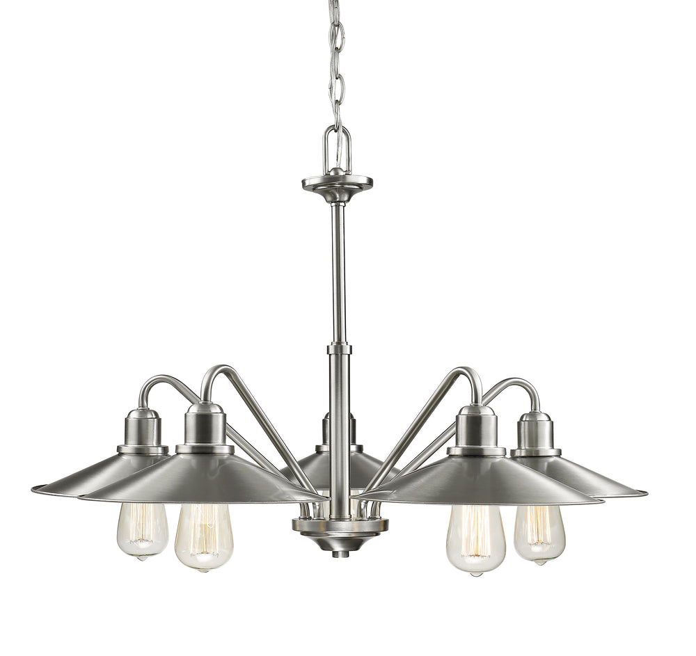 Casa 5 Light Chandelier in Brushed Nickel Finish