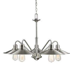 Casa 5 Light Chandelier in Brushed Nickel Finish