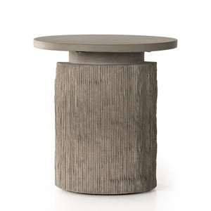 Huron Outdoor End Table In Textured Flint