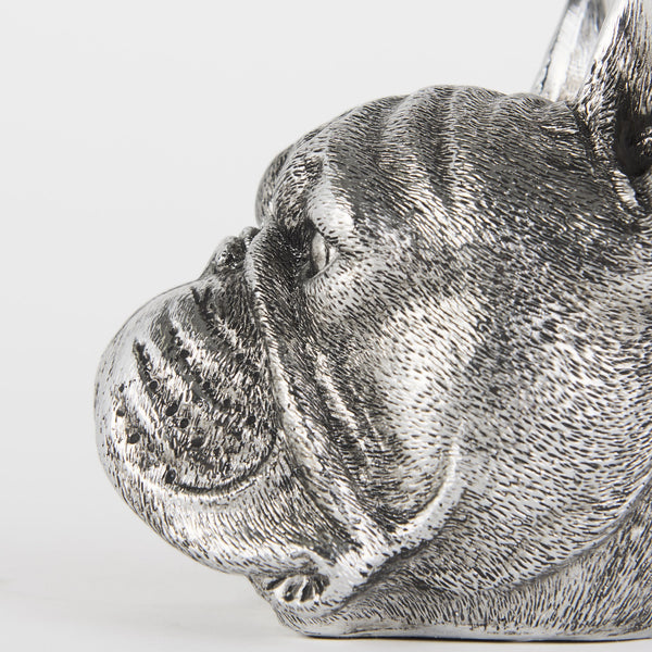 Bruno (Set of 2) 5L x 5W Silver American Bulldog Bookends