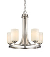 Bordeaux 5 Light Chandelier in Brushed Nickel Finish