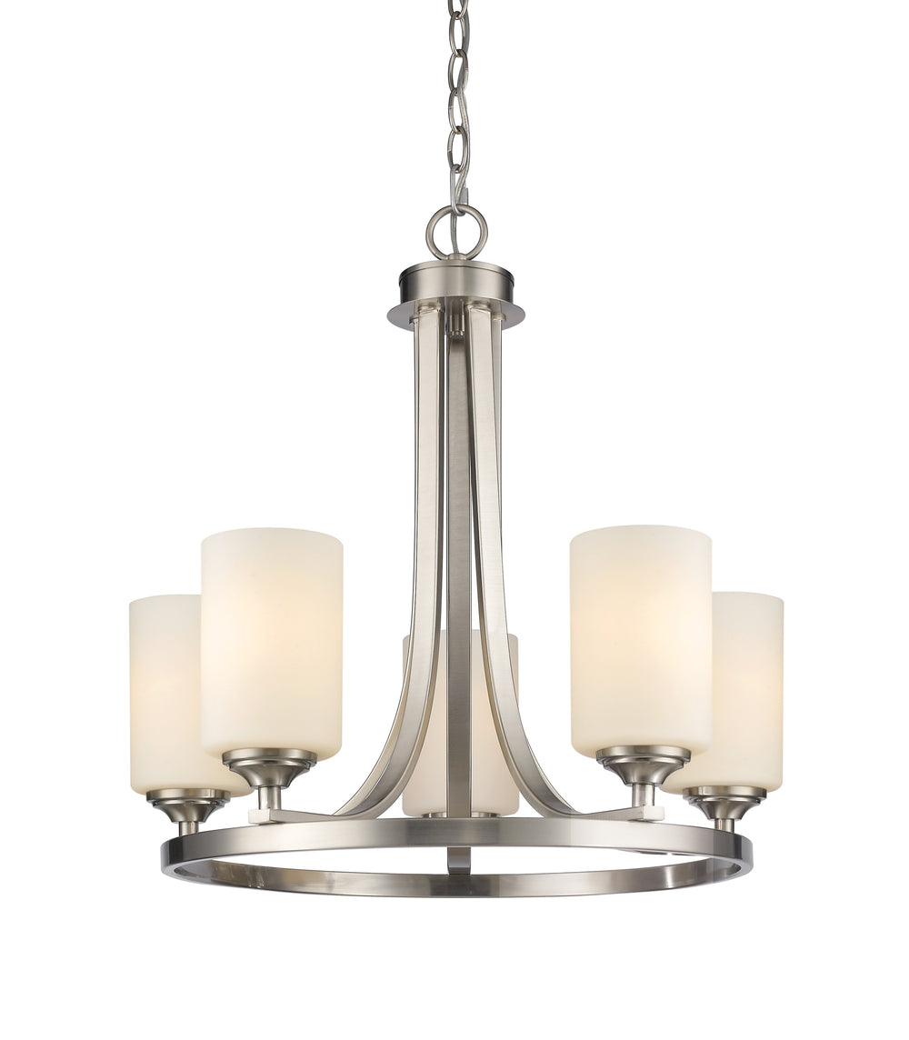 Bordeaux 5 Light Chandelier in Brushed Nickel Finish