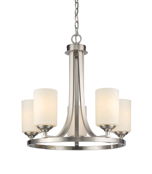 Bordeaux 5 Light Chandelier in Brushed Nickel Finish