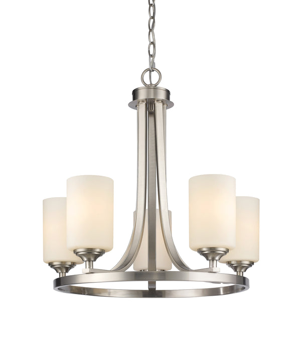 Bordeaux 5 Light Chandelier in Brushed Nickel Finish
