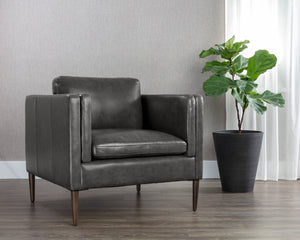 RICHMOND ARMCHAIR - BRENTWOOD CHARCOAL LEATHER