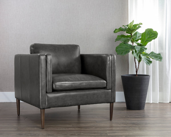RICHMOND ARMCHAIR - BRENTWOOD CHARCOAL LEATHER