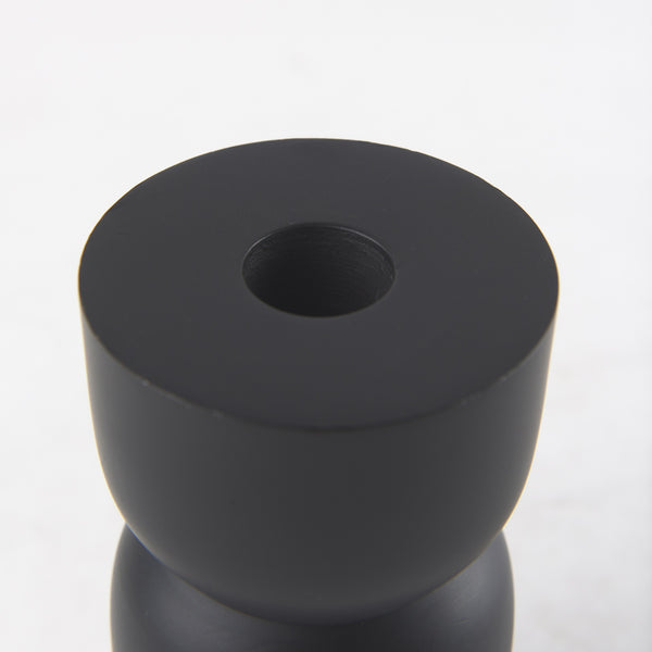 Malta Small Black Metal Candle Holder