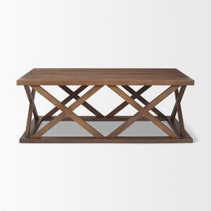 Forsey 48.0L x 28.0W x 17.5H Medium Brown Rectangle Coffee Table