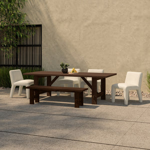 Moe's Esmond Outdoor Dining Table in Brown Teak