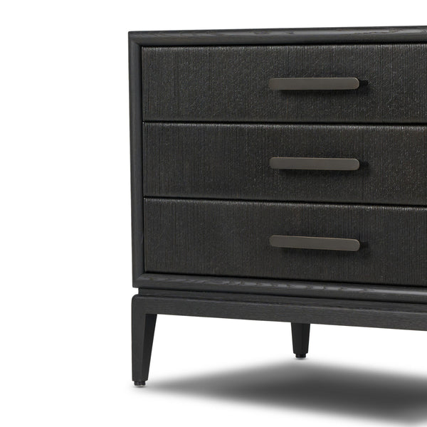 Rosenell Closed Nightstand - Black Oak Veneer