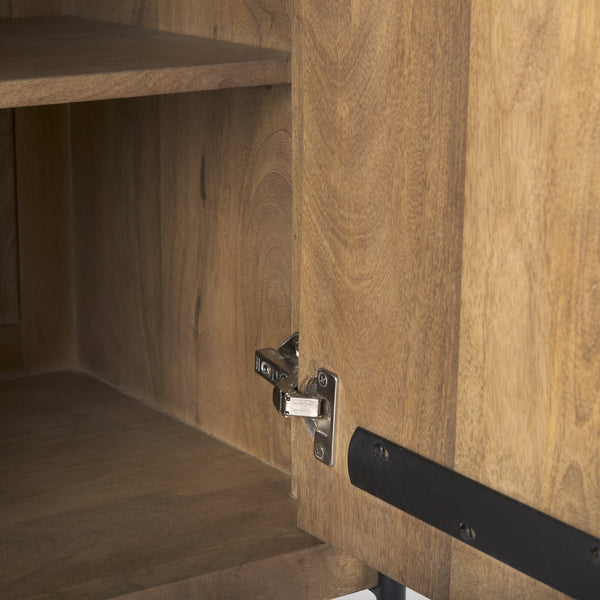 Cairo 36.0L x 19.5W x 36.0H 2 Door Wood and Metal Cabinet