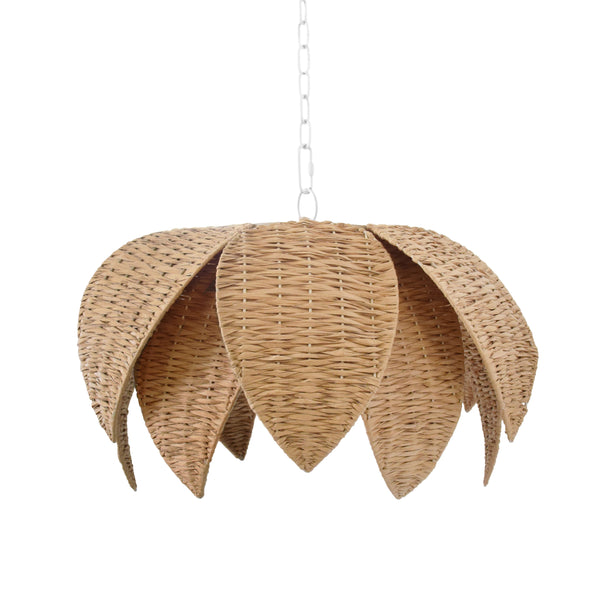 LOTUS SHAPED PENDANT IN NATURAL RAFIA