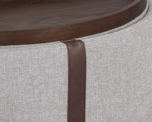 BORELLI WHEELED STORAGE OTTOMAN - BELFAST HEATHER GREY / AUTUMN CHESTNUT