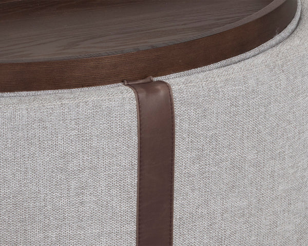 BORELLI WHEELED STORAGE OTTOMAN - BELFAST HEATHER GREY / AUTUMN CHESTNUT