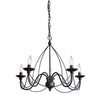 Wrought Iron AC1485EB Chandelier in Ebony Black