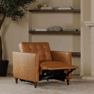 Moe's Bridgers Power Recliner Chair in Tan Leather
